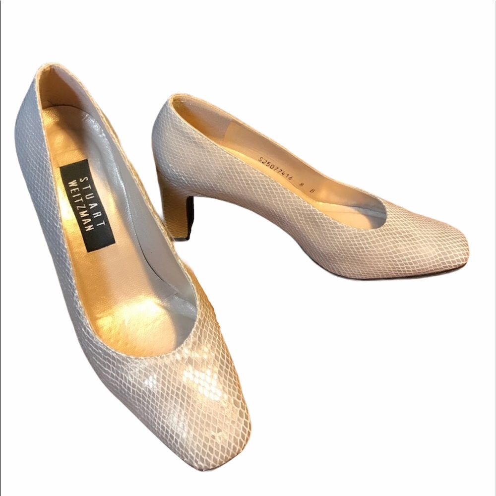 Stuart Weitzman Snake Skin Pumps Champagne Python